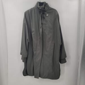 1980s FoxRun Two Plaid Lined Coat Jacket Taupe Round hem Pockets Thigh Length